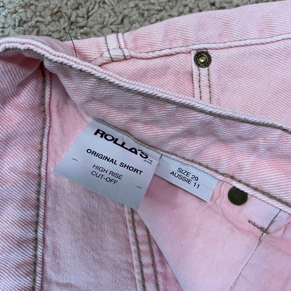 Rolla's Light Pink High Rise Denim Cut-Off Original Short 29 - Picture 3 of 4